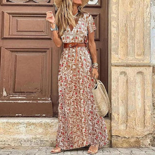 Dolce | Zomerjurk voor dames – Levendig patroon rood