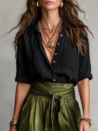 Vera Dames Tweedelige Set met T-shirt en Midirok