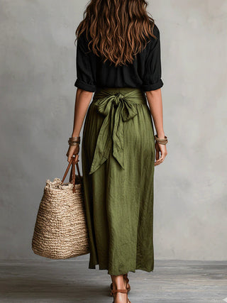 Vera Dames Tweedelige Set met T-shirt en Midirok