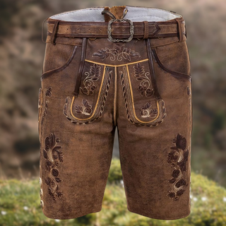 Zipari | Herenbroeken – Traditioneel borduurwerk, klassieke snit en herfstachtige elegantie bruin