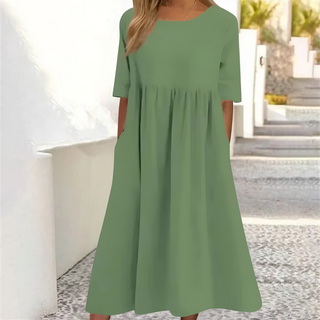 Parsha | Dames Zomerjurk – Midi-lengte & Comfortabele Pasvorm lichtgroen