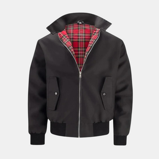 Klassiek Harrington-jack met ruitvoering Zwart