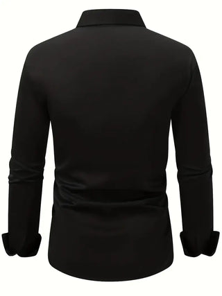 Heren Lange Mouw Overhemd Slim Fit van Ademend Materiaal