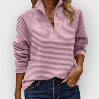 Olivia | Half-Zip Trui Roze