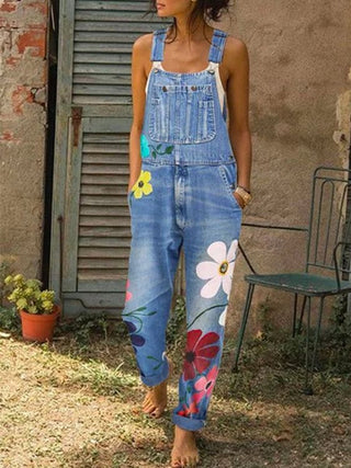 Celestia - Mouwloze Denim Jumpsuit Lichtblauw