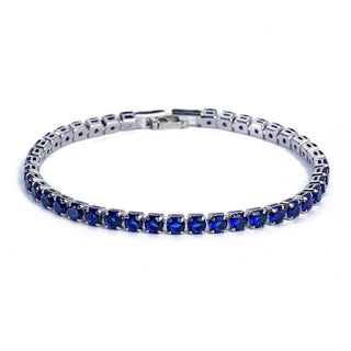 Schakelarmband | Ketting Tennisarmband Zilver-Blauw