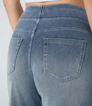 Mel Dames High-Waist Jeans met Wijde Pijpen