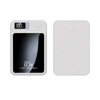 Draadloze Magnetische Powerbank - 22,5W Snellader Draagbare Oplader voor iPhone & Samsung, Slanke Hoge Capaciteit Batterij Wit Max 10000 mAh