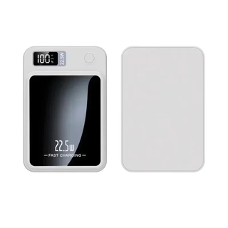 Draadloze Magnetische Powerbank - 22,5W Snellader Draagbare Oplader voor iPhone & Samsung, Slanke Hoge Capaciteit Batterij Wit Standaard 2000 mAh
