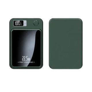 Draadloze Magnetische Powerbank - 22,5W Snellader Draagbare Oplader voor iPhone & Samsung, Slanke Hoge Capaciteit Batterij Groen Plus 4000 mAh