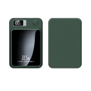Draadloze Magnetische Powerbank - 22,5W Snellader Draagbare Oplader voor iPhone & Samsung, Slanke Hoge Capaciteit Batterij Groen Max 10000 mAh