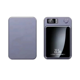 Draadloze Magnetische Powerbank - 22,5W Snellader Draagbare Oplader voor iPhone & Samsung, Slanke Hoge Capaciteit Batterij Paars Max 10000 mAh