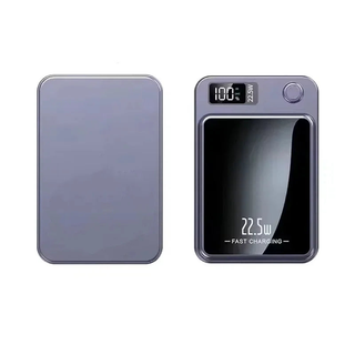 Draadloze Magnetische Powerbank - 22,5W Snellader Draagbare Oplader voor iPhone & Samsung, Slanke Hoge Capaciteit Batterij Paars Plus 4000 mAh