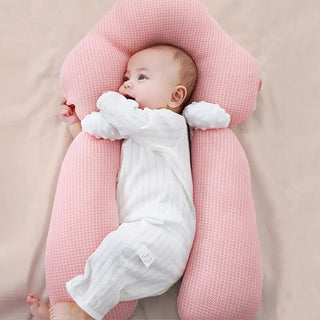 Ergonomisch Baby Slaapkussen – Veilig, Comfortabel en Aanpasbaar voor Pasgeborenen (0-12 Maanden) Roze