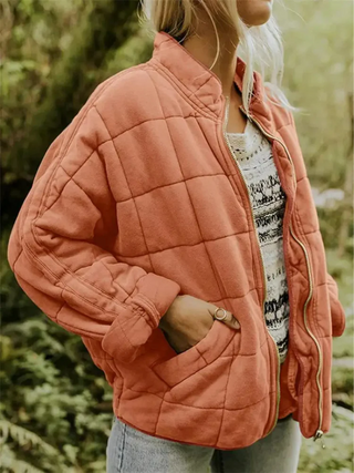 Dames Casual Overgangsjas met Comfortabele Pasvorm en Tijdloze Stijl Steenrood