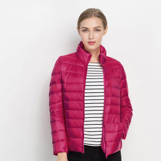 Lichtgewicht, Waterafstotend Donsjas voor Herfst 2025 - City Elegance Fuchsia