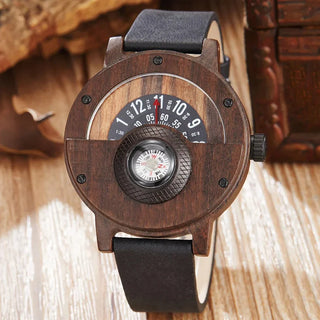 Ramon Houten Horloge met Leren Band