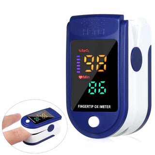 Draagbare Niet-Invasieve Zuurstofmeter - Zuurstofgehalte & Hartslag Onyx-meter Blauw (LK87 LED-scherm)
