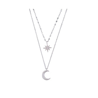 Doppelmond | Dubbele Maanketting light Zilver