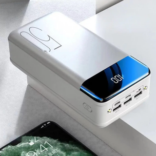 50.000mAh Ultra-Hoge Capaciteit Power Bank – Super Snelle Oplading voor Telefoons, Tablets & Laptops Wit