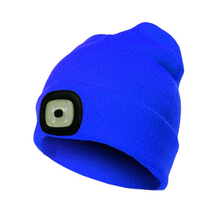 MEELANO Varm LED Beanie hat med lys - Bry Blå