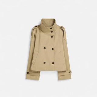 Ancienne Monde | Dames Korte Trenchcoat met Ceintuur Khaki