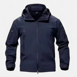Ancienne Monde | Heren Waterdichte Softshell Jas met Capuchon Marineblauw