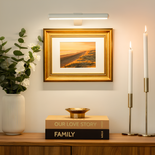 ArtGlow Draadloze LED Schilderijverlichting – Oplaadbare Wandlamp met Afstandsbediening, Dimbaar Licht Wit