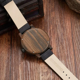 Ramon Houten Horloge met Leren Band