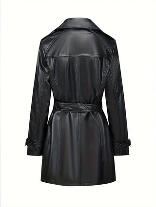 Trenchcoat Dubbelrijige Getailleerde In Vintage Stijl