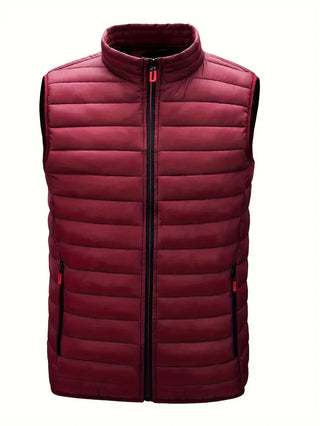 Miles Lichtgewicht Heren Bodywarmer met Opstaande Kraag Rood