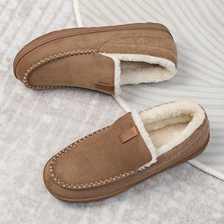 Heren Loafers Pantoffels - Warm Fijnwol - Winter - Fijn voor Thuis Kameel
