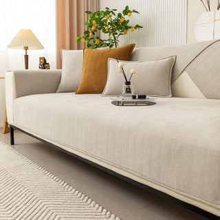FleeceMat - Antisliphoes voor Je Bank - Oranje Beige