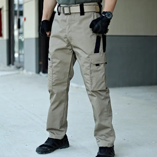 Heren Tactische Werkbroek - Waterdicht Outdoor Cargo Broek Khaki