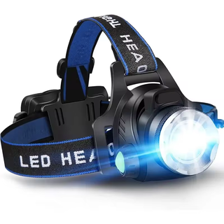 Oplaadbare LED hoofdlamp langdurig, waterdicht en krachtig Zwart