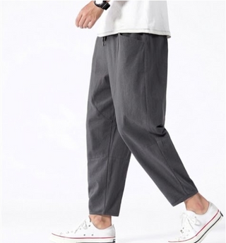 Gerald Heren Cropped Broek met Verstelbare Taille Grijs