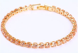 Schakelarmband | Ketting Tennisarmband Goud-Champagne