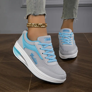Nova Orthopedische Schoenen voor Dames | Air Cushion Sneakers Grijs met Blauw
