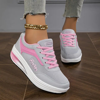 Nova Orthopedische Schoenen voor Dames | Air Cushion Sneakers Grijs met Roze