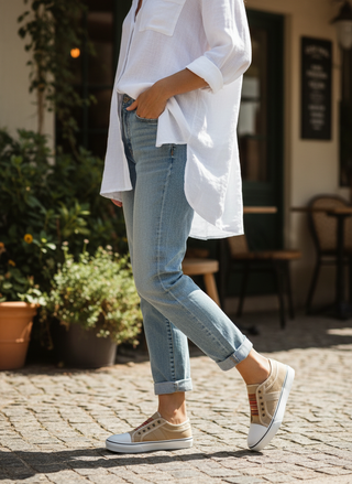 Lara | Gestreepte Canvas Sneakers