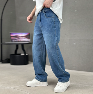 Jeremy Heren Rechte Jeans van Katoen Blauw