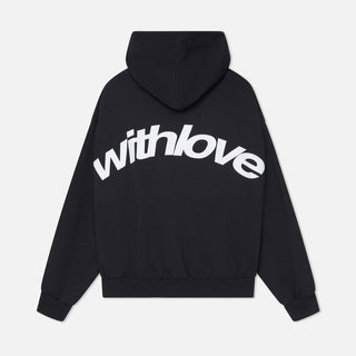 Oversized Hoodie met 'With Love' Print Zwart