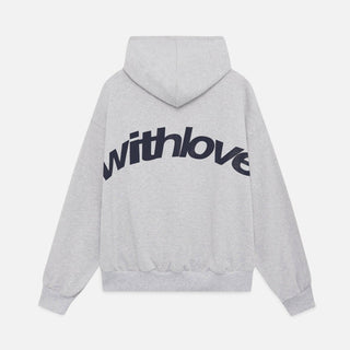 Oversized Hoodie met 'With Love' Print Grijs