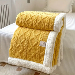 MEELANO CosyCover | Ultra nuttet fluffy tæppe Gylden solopgang