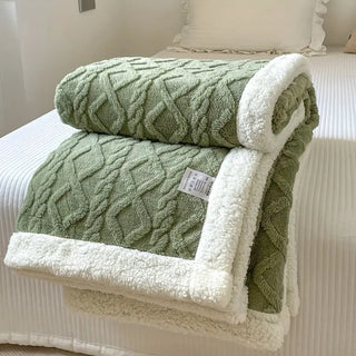 MEELANO CosyCover | Ultra nuttet fluffy tæppe Matcha