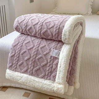 MEELANO CosyCover | Ultra nuttet fluffy tæppe Passion lilla