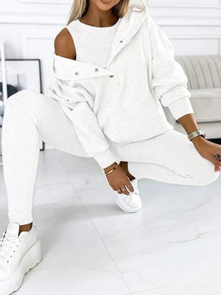 Romy Dames Driedelige Casual Set met Hoodie en Legging