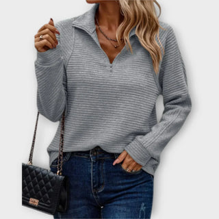 Olivia | Half-Zip Trui Grijs