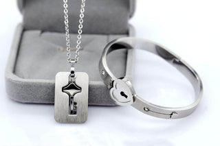 MEELANO "Du er nøglen til mit hjerte" armbånd + halskæde sæt - rav