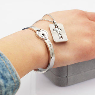 MEELANO "Du er nøglen til mit hjerte" armbånd + halskæde sæt - rav